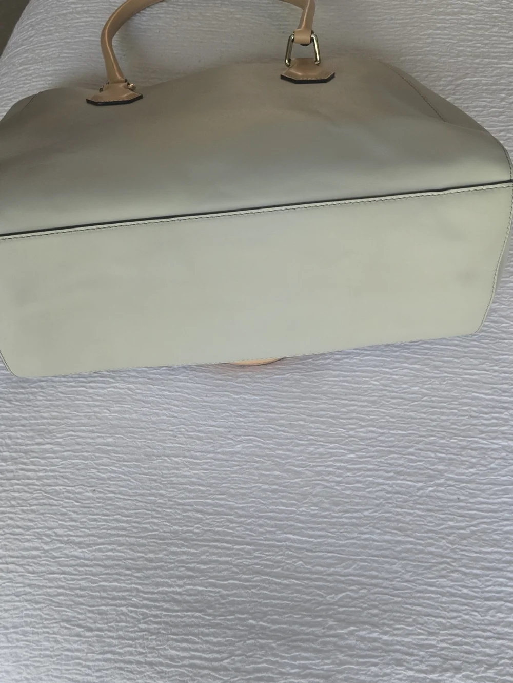 kate spade mint green tote with cream handles